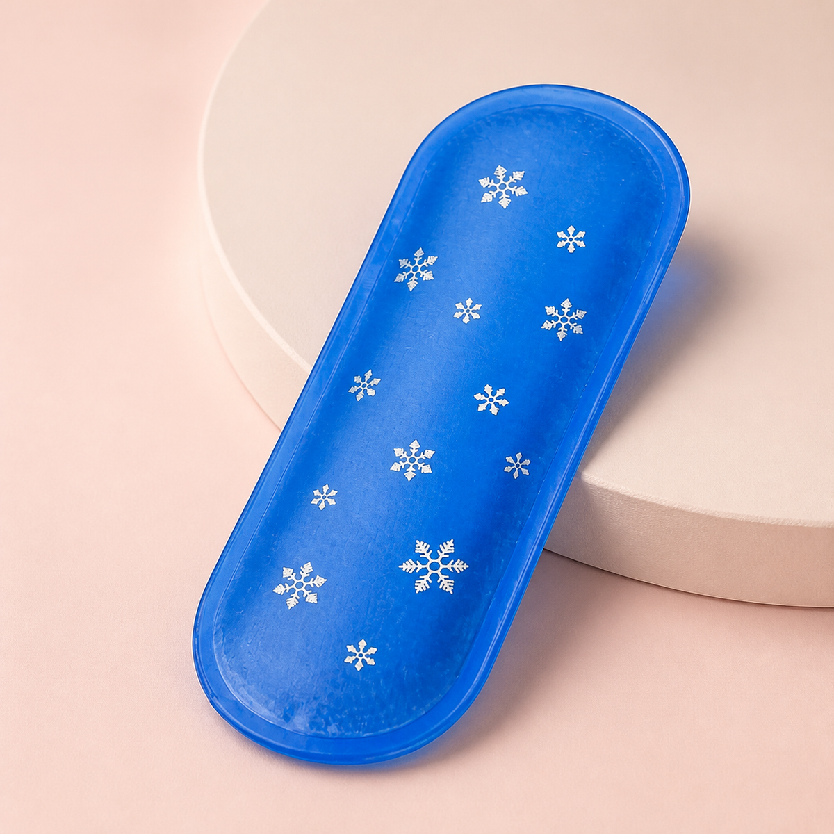 Cool Comfort Period Gel Packs on a blush pink studio background