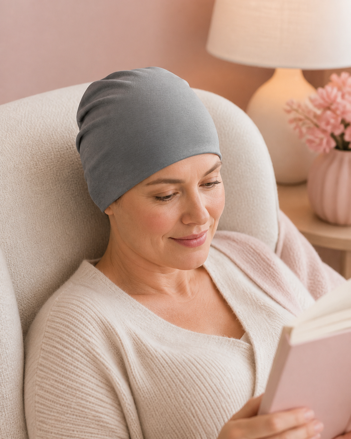 Grey Cool and Calm Period Head Wrap lifestyle image