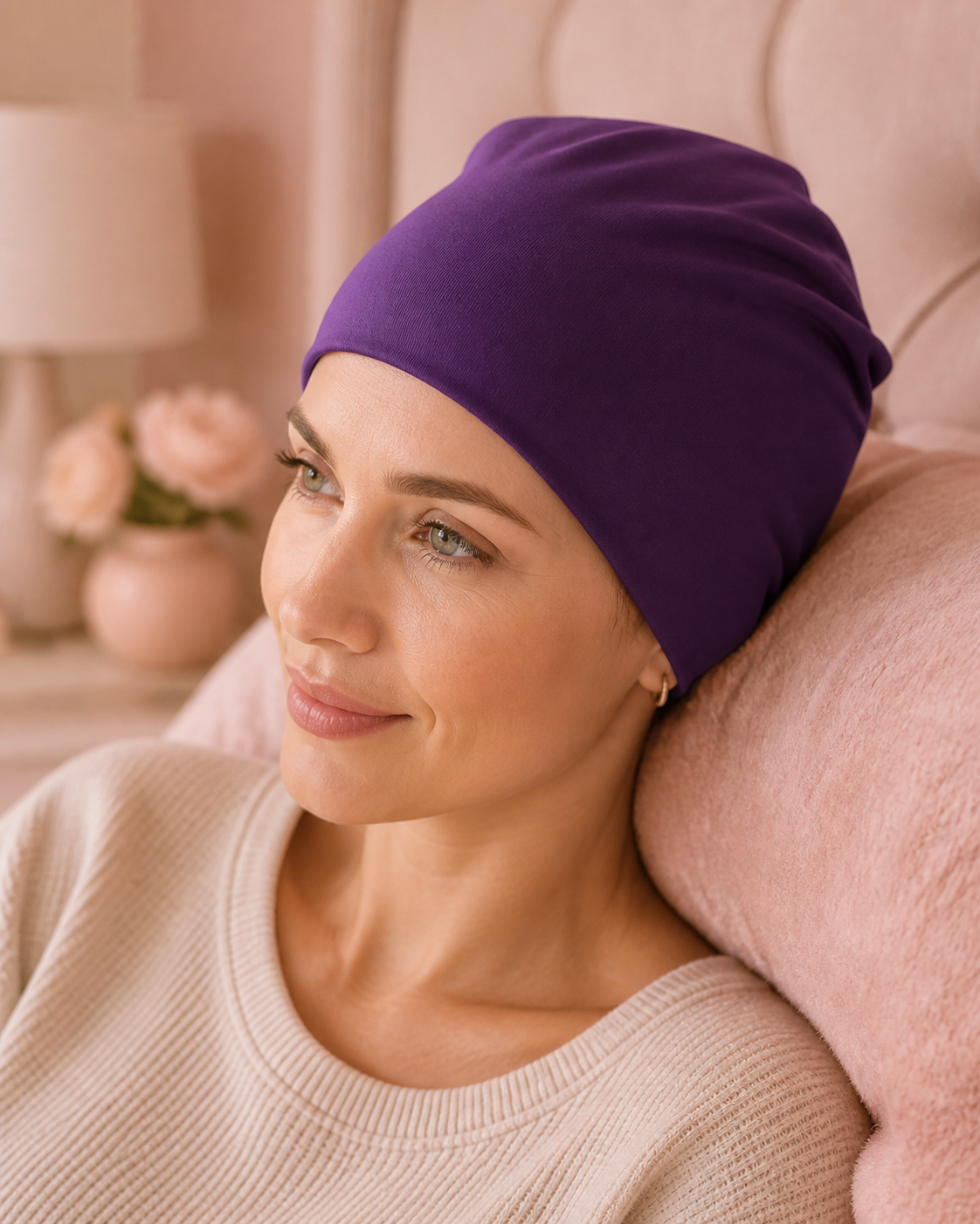 Purple Cool and Calm Period Head Wrap lifestyle image