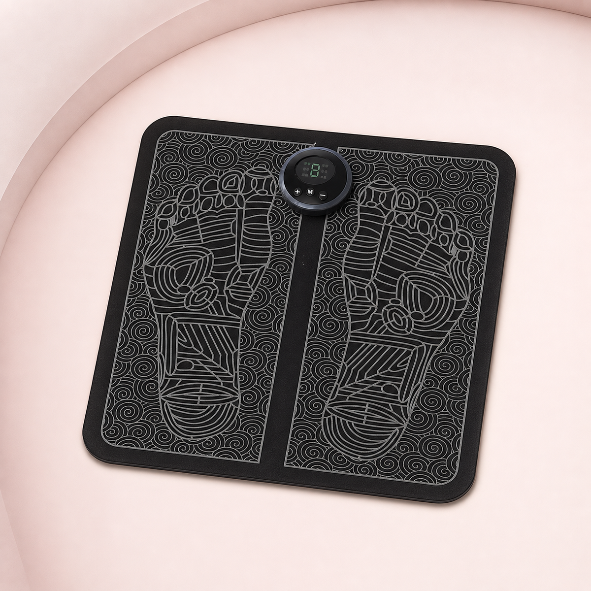 Period Comfort Foot Massage Mat on a blush pink studio background