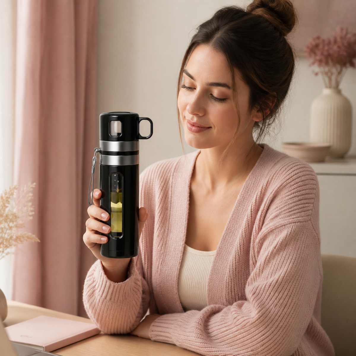 Black Period Comfort Tea Infuser Bottle lifestyle image