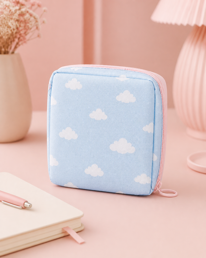 Light blue Discreet Period Essentials Pouch lifestyle image